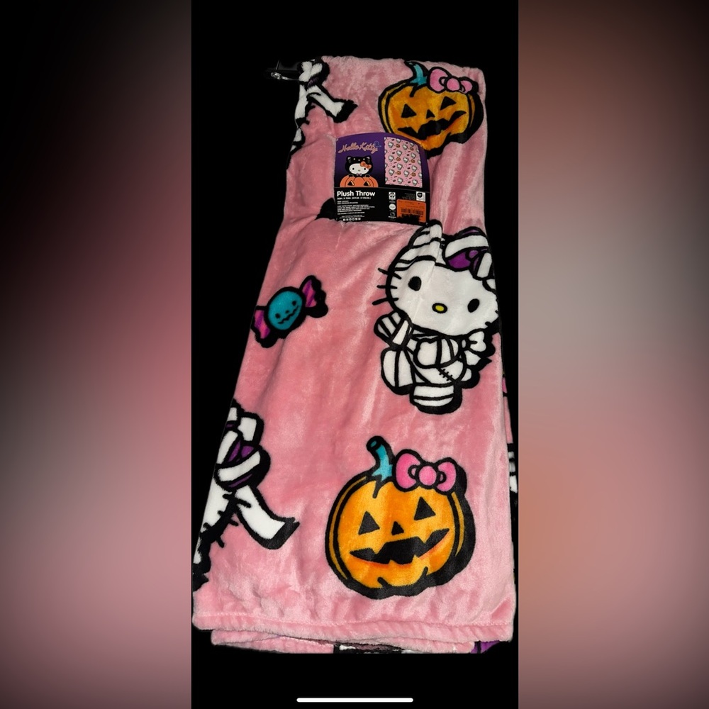 Hello Kitty Halloween Pink Mummy Throw Blanket 50”x 70”